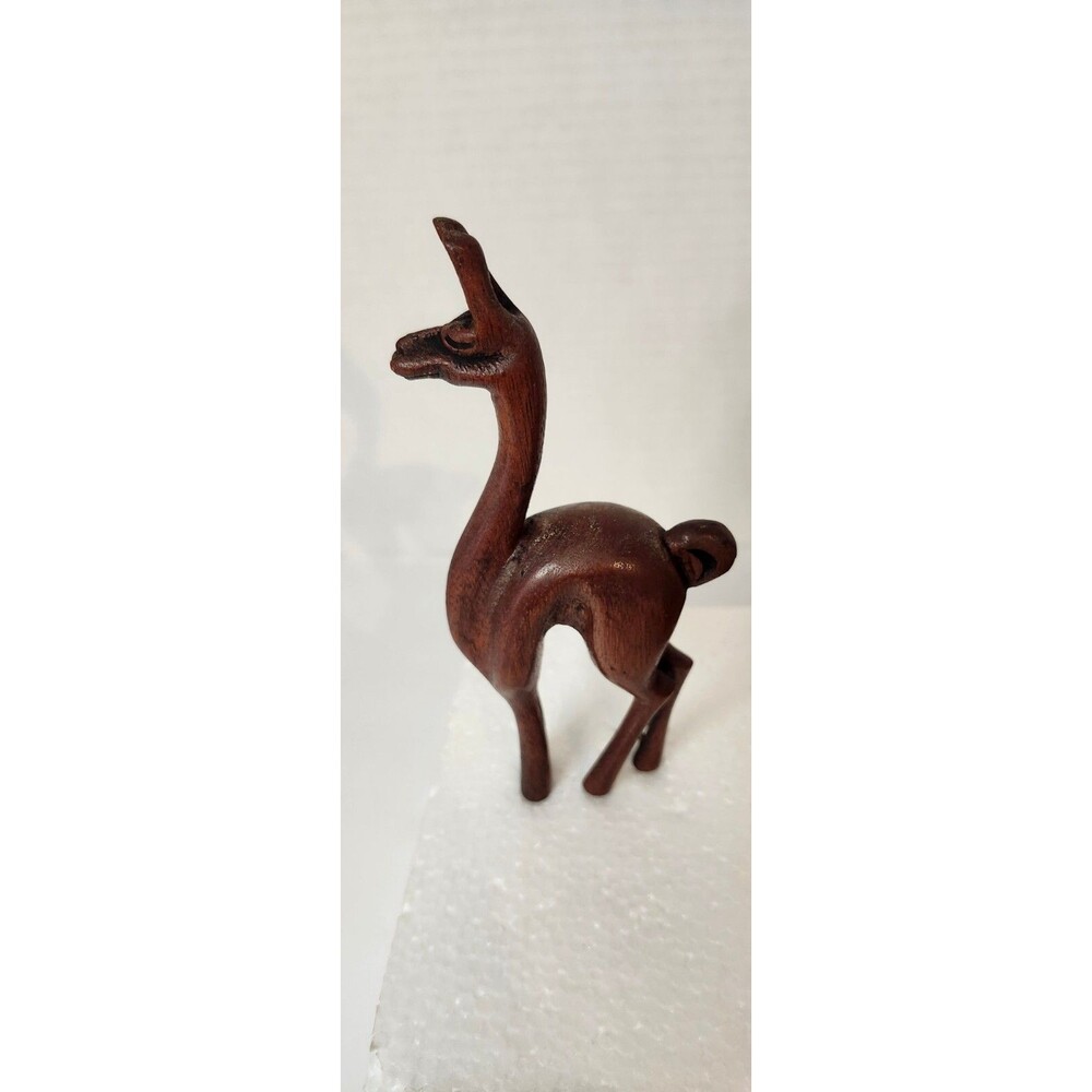 Hand Carved Wood Llama
